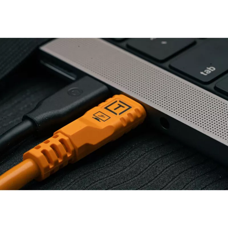 Tether Tools TetherPro Optima 10G USB-C–USB-C leņķa kabelis, 1.8 m, oranžs (CUC06RTG2-ORG)