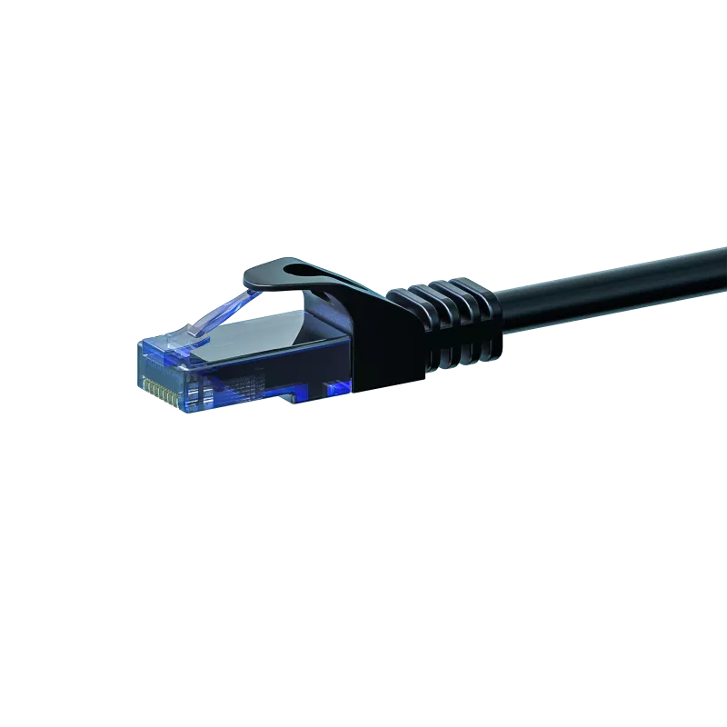 DSIT CAT6a U/UTP 100% Copper Ethernet Patch Cable, 2m, Melns