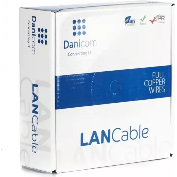 DSIT DANICOM CAT6A U/UTP 50m cietais vara kabelis - LSZH (Dca) - 10GBase-T, 500MHz