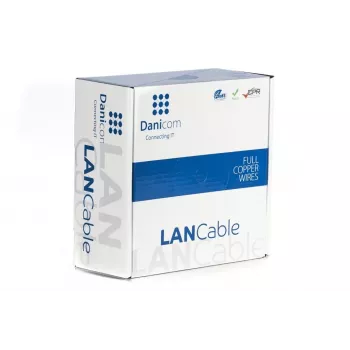 DSIT DANICOM CAT6A UTP 50m āra vads ar cieto vadītāju un PE apvalku (Fca) - Melns