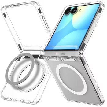 SPIGEN Ultra Hybrid Pro MagSafe Galaxy Z Flip8 Caurspīdīgs/Balts