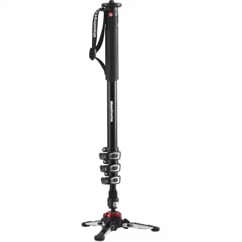 Manfrotto MVMXPROA4 XPRO Monopod+ Alumīnija 4 sekciju video monopods ar FluidTech bāzi, melns