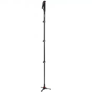 Manfrotto MVMXPROA4 XPRO Monopod+ Alumīnija 4 sekciju video monopods ar FluidTech bāzi, melns