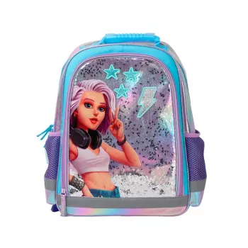 KIDS Wow Holo hologrāfiskā skolas mugursoma 14L A4 meitenēm, varavīksnes efekts