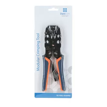 DSIT DC-TOOL-RJ45PRO profesionāls gofrēšanas instruments RJ45 savienotājiem ar kabeļa griezēju un noņēmēju