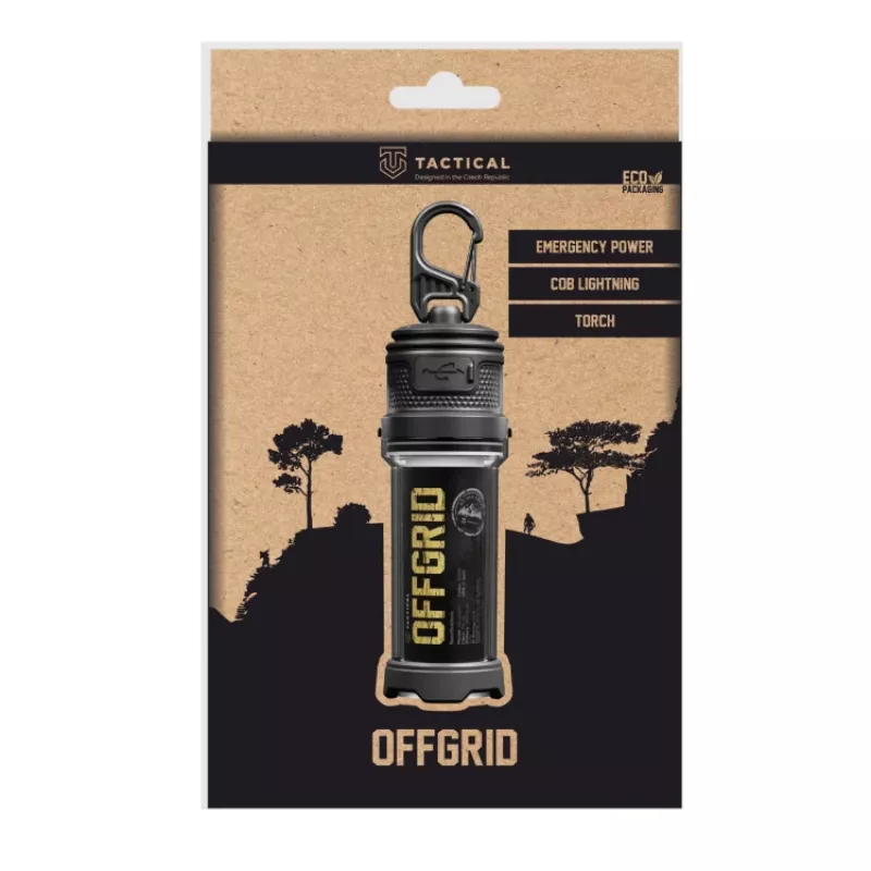 Tactical OffGrid LED lukturis ar power bank funkciju, 2000 lūmenu, 5000 mAh, USB-C, IPX6, tuvināšana