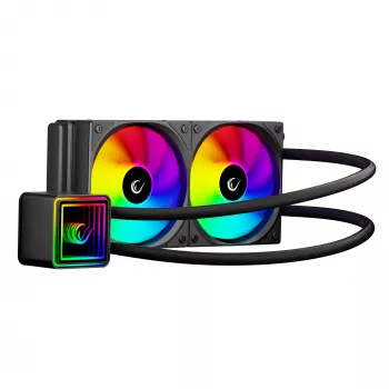 Rampage INFINITE V240 ARGB 240mm šķidruma CPU dzesētājs ar temperatūras displeju, melns