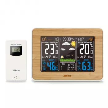 Alecto WS-1560 Bamboo laika stacija ar bezvadu āra sensoru