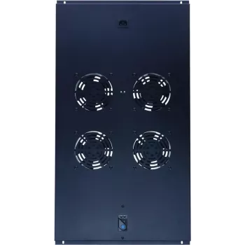 DSIT DS-FT100 4 ventilatoru servera skapja dzesēšanas bloks ar termostatu 1000mm dziļiem skapjiem, 1U, 230V, melns