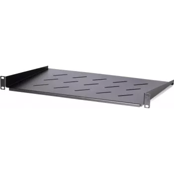 DS-IT 1U Fiksēts plaukts 450mm dziļiem sienas skapjiem, 300mm dziļums, Melns