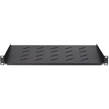 DS-IT 1U fiksētais plaukts 450mm dziļiem sienas skapjiem, 350mm dziļums, melns