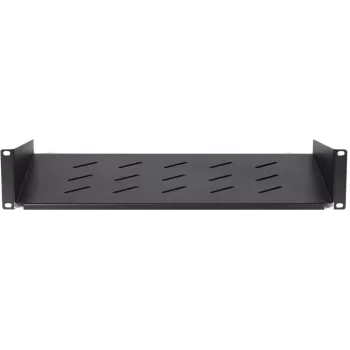 DSIT DS-FH2U300 2U fiksētais plaukts 450 mm dziļiem sienas skapjiem, 300 mm dziļums, melns