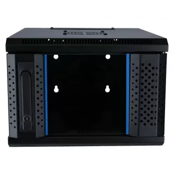 DSIT DS10-3404 4U 10 collu sienas skapis ar rūdīta stikla durvīm, 370x450x264 mm, melns