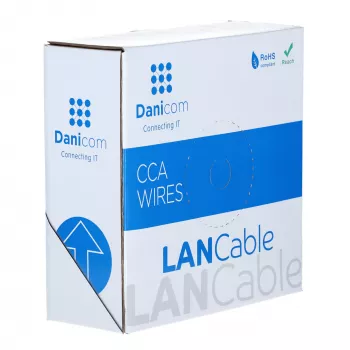 DSIT CAT6 tīkla kabelis U/UTP AWG 24/7 elastīgs 100 metri pelēks CCA