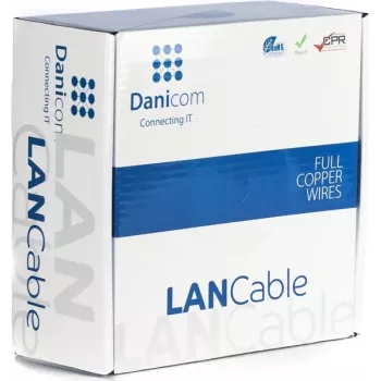 DSIT DANICOM CAT6A U/UTP 100m Elastīgs PVC (Fca) tīkla kabelis