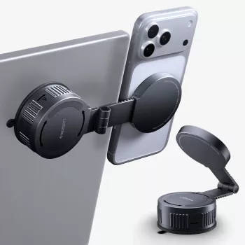 SPIGEN MFT35-1 OneTap Pro MagSafe magnētiskais turētājs automašīnai - panelim, vējstiklam un ekrānam, melns