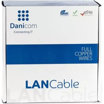 DSIT DANICOM CAT5e UTP Solid Core tīkla kabelis 100m LSZH Dca uz ruļļa