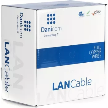 DSIT DANICOM CAT6A S/FTP 100m cieto vadītāju instalācijas kabelis - LSZH (Dca)