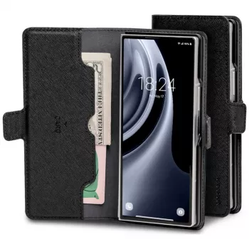 Mercury Premium Premium Maciņa Dienasgrāmatas Maciņš Samsung Galaxy Z Fold8 Ultra - Melns
