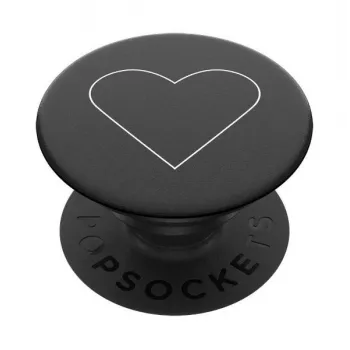 PopSockets PopGrip Standard - balta sirds uz melna
