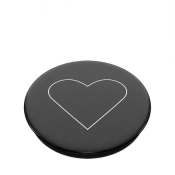 PopSockets PopGrip Standard - balta sirds uz melna