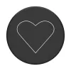 PopSockets PopGrip Standard - balta sirds uz melna