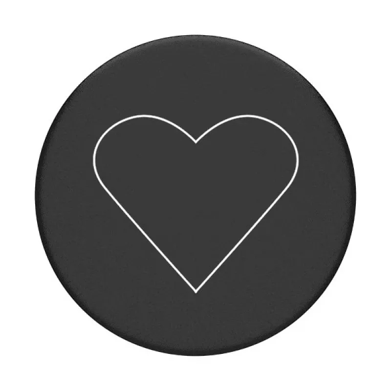 PopSockets PopGrip Standard - balta sirds uz melna