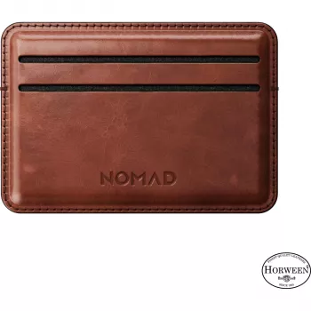 Nomad Card Wallet no Horween Olde Dublin ādas - plāns minimālistisks kartīšu maciņš, tumši brūns