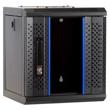 DSIT DS10-3304 10 inch 4U sienas servera skapis ar stikla durvīm, 312x310x264 mm, melns