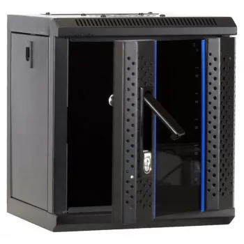 DSIT DS10-3304 10 inch 4U sienas servera skapis ar stikla durvīm, 312x310x264 mm, melns