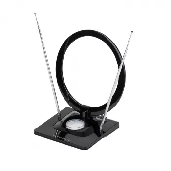 Vivanco VVTVANTSCIRCLE iekštelpu plakanā antena DVB-T2/DAB+ ar 4G/5G filtru, melna