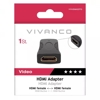 Vivanco VVVHDMIADFFG HDMI savienotājadapteris Female to Female 4K 60Hz 18Gbps Melns