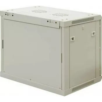 DSIT 9U sienas servera skapis ar stikla durvīm, balts, 600x450x500 mm