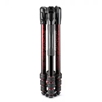 Manfrotto MKBFRTA4RD-BH Befree 4 sekciju alumīnija ceļojumu statīvs ar lodveida galvu, sarkans