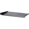 DSIT DS-FH1U250 1U fiksēts plaukts 450 mm dziļiem sienas skapjiem, 250 mm dziļums, 25 kg slodze, melns