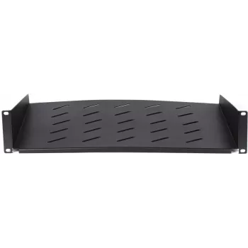 DSIT DS-FH2U400 2U fiksētais plaukts 600 mm dziļiem sienas skapjiem, 400 mm dziļums, melns