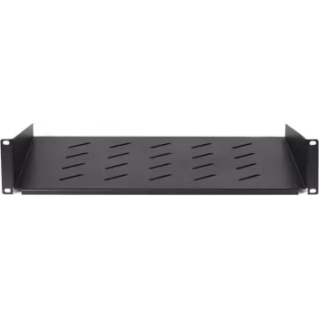 DSIT 2U fiksētais plaukts 450 mm dziļiem sienas skapjiem, 350 mm dziļums, melns