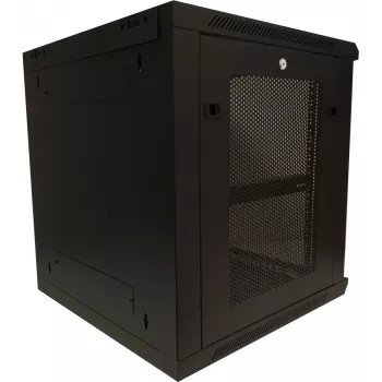 DSIT 12U 19 inch sienas servera skapis ar stikla durvīm un perforētiem sānu paneļiem 600x600x635 mm (DS6612ZP)