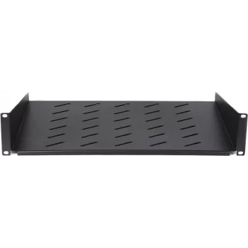 DSIT DS-FH2U450 2U fiksēts plaukts 600 mm dziļiem sienas skapjiem, 450 mm dziļums, melns