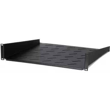 DSIT DS-FH2U450 2U fiksēts plaukts 600 mm dziļiem sienas skapjiem, 450 mm dziļums, melns