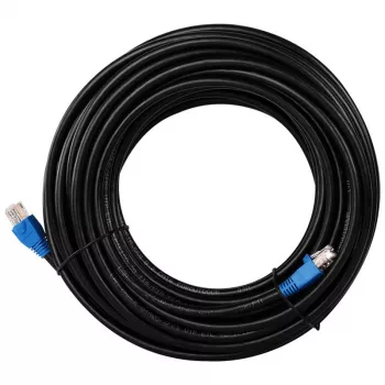 DSIT DANICOM CAT6 āra UTP kabelis – 75 m, melns, 100% varš, UV izturīgs, 23 AWG, Ethernet vads ruļļos (DC-OUT-60-750)