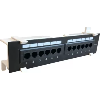 DSIT CAT 6a sienas sadales panelis, 12 portu UTP, melns