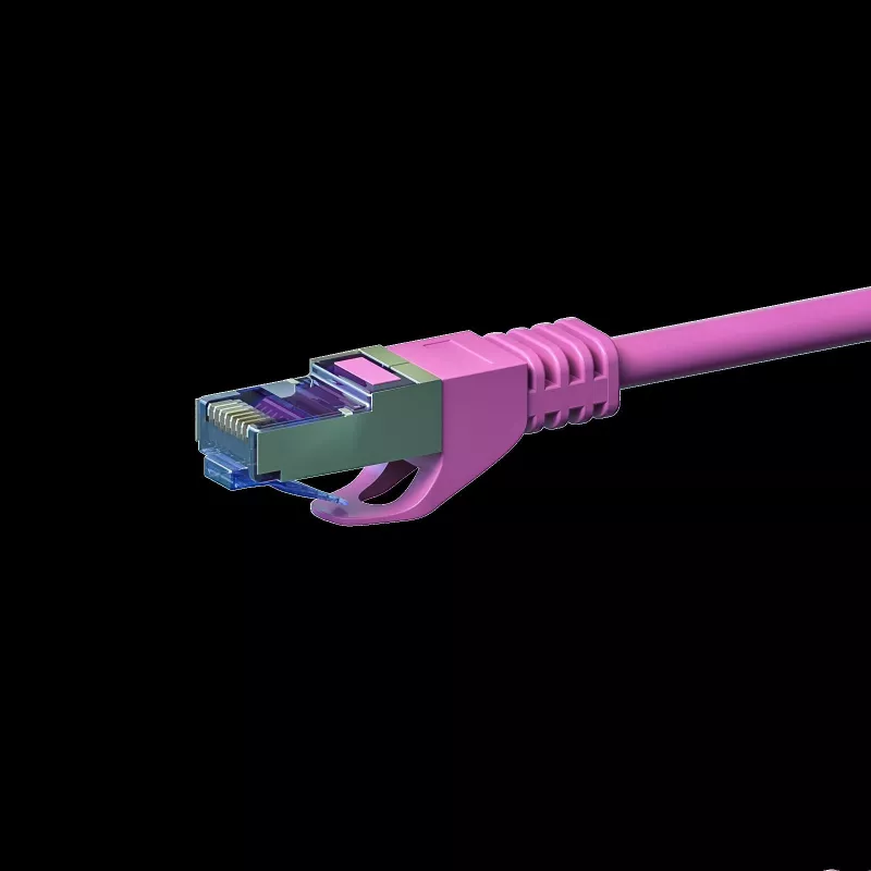 DSIT CAT 6a S/FTP LSOH Patch vads, 1m, rozā