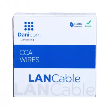DSIT CAT5e SF/UTP tīkla kabelis AWG 26/7 elastīgs 100 metri pelēks CCA