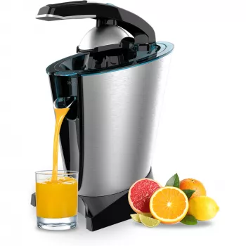 Cecotec Essential Vita Hyden 600 Steel elektriskā citrusaugļu spiede – nerūsējošais tērauds/melna, 600 W