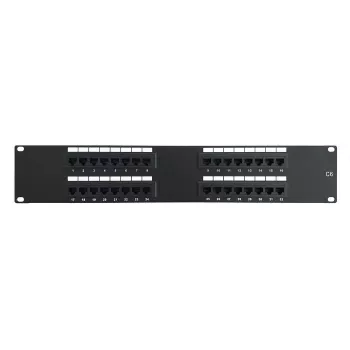 DSIT 19 inch Cat6 UTP 32-portu komutācijas panelis 2U melns