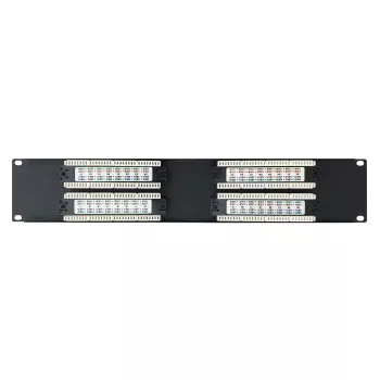 DSIT 19 inch Cat6 UTP 32-portu komutācijas panelis 2U melns