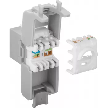 DS-IT CAT6a UTP Keystone tīkla ligzda - bez instrumentiem - pelēka (DS-KC-UTP6A-TL-2)