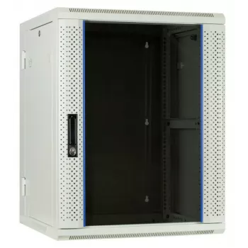DSIT DS6615W-DOUBLE 6U reversīvs pie sienas montējams servera skapis ar rūdīta stikla durvīm, balts (600x450x370 mm)