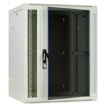 DSIT DS6615W-DOUBLE 6U reversīvs pie sienas montējams servera skapis ar rūdīta stikla durvīm, balts (600x450x370 mm)